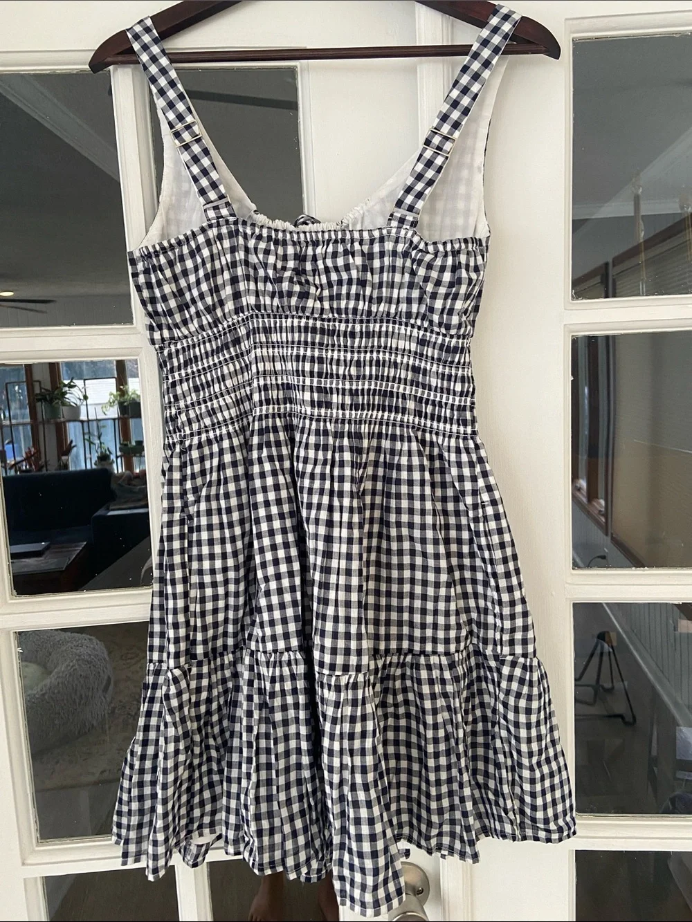 Abercrombie & Fitch Navy and White Gingham Tie-Front Dress - Picture 4 of 8